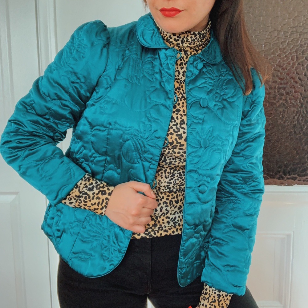 Vintage Quilted Teal Jacket